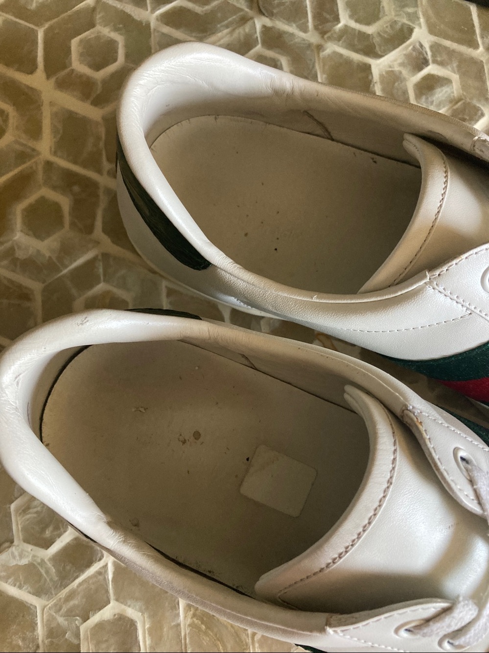 Gucci Men’s Ace Leather Web Low-Top Sneakers (9.5) - Picture 11 of 13
